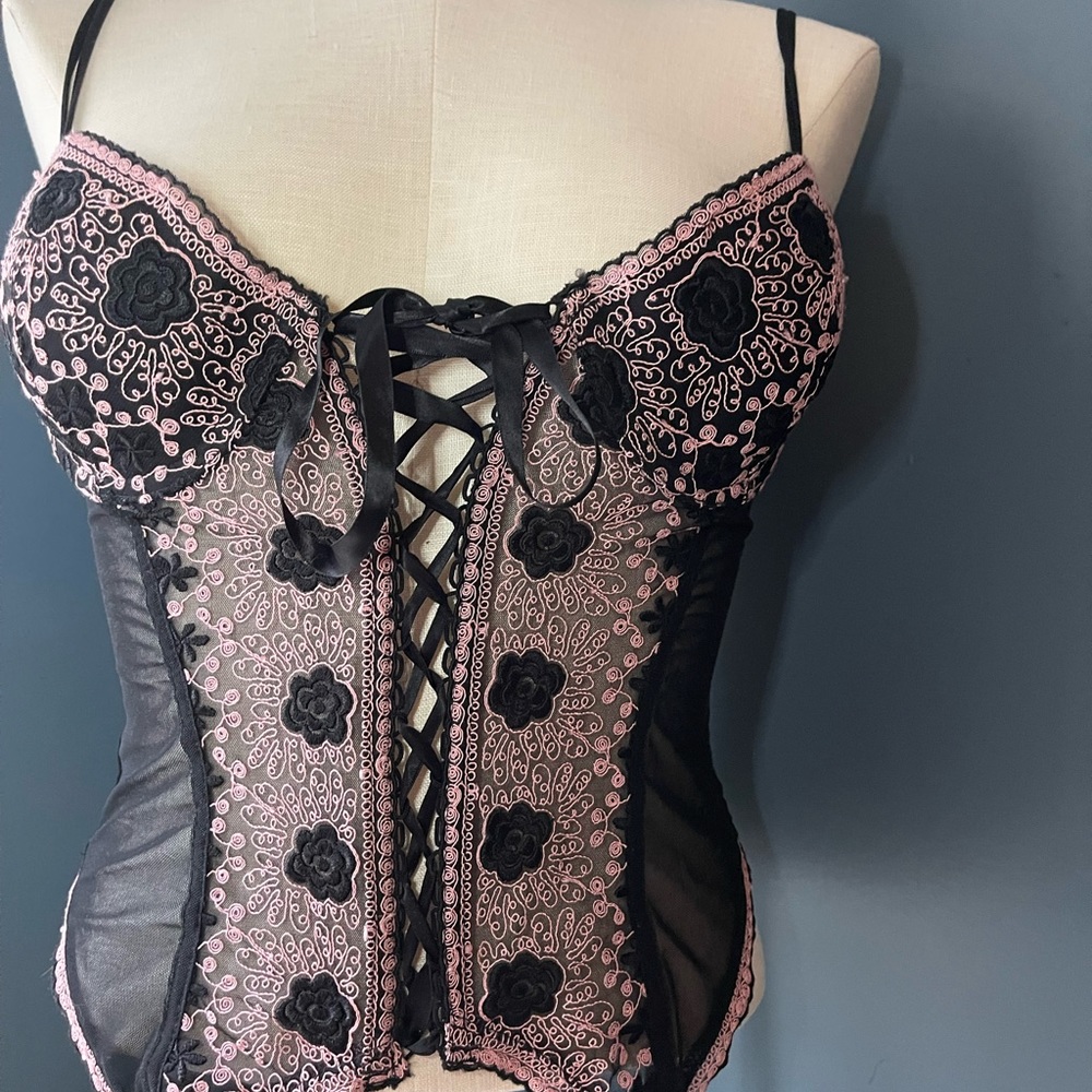 Bustier Corset style bra and thigh high lingerie